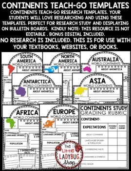 7 Continents Worksheets Activities Research Report Templates World Geography-2
