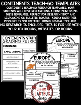7 Continents Worksheets Activities Research Report Templates World Geography-3