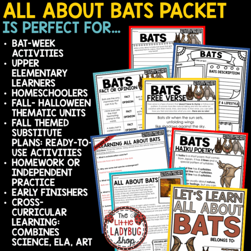 All About Bats Reading Science Template Halloween Bats Week Writing Activities
