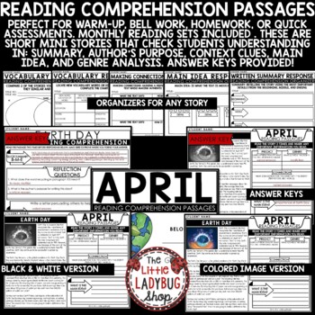 April Poetry Fables Reading Comprehension Passages and Questions 3rd 4th Grade-3