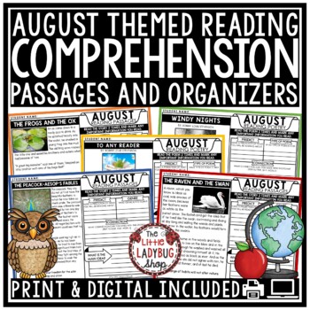 August Poetry Fables Reading Comprehension Passages and Questions 3rd 4th Grade-1