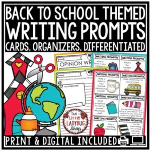 August September Back to School Writing Prompts 3rd 4th Grade Graphic Organizers-1