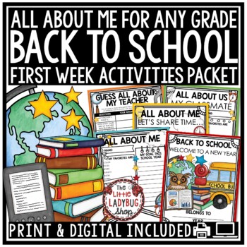 Back To School Activities 3rd 4th Grade All About Me Poster First Week of School-1