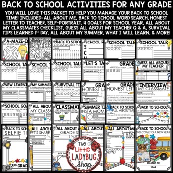 Back To School Activities 3rd 4th Grade All About Me Poster First Week of School-2