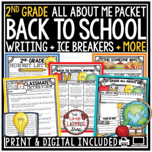 First Day of Back to School Activities 2nd Grade All About Me Poster
