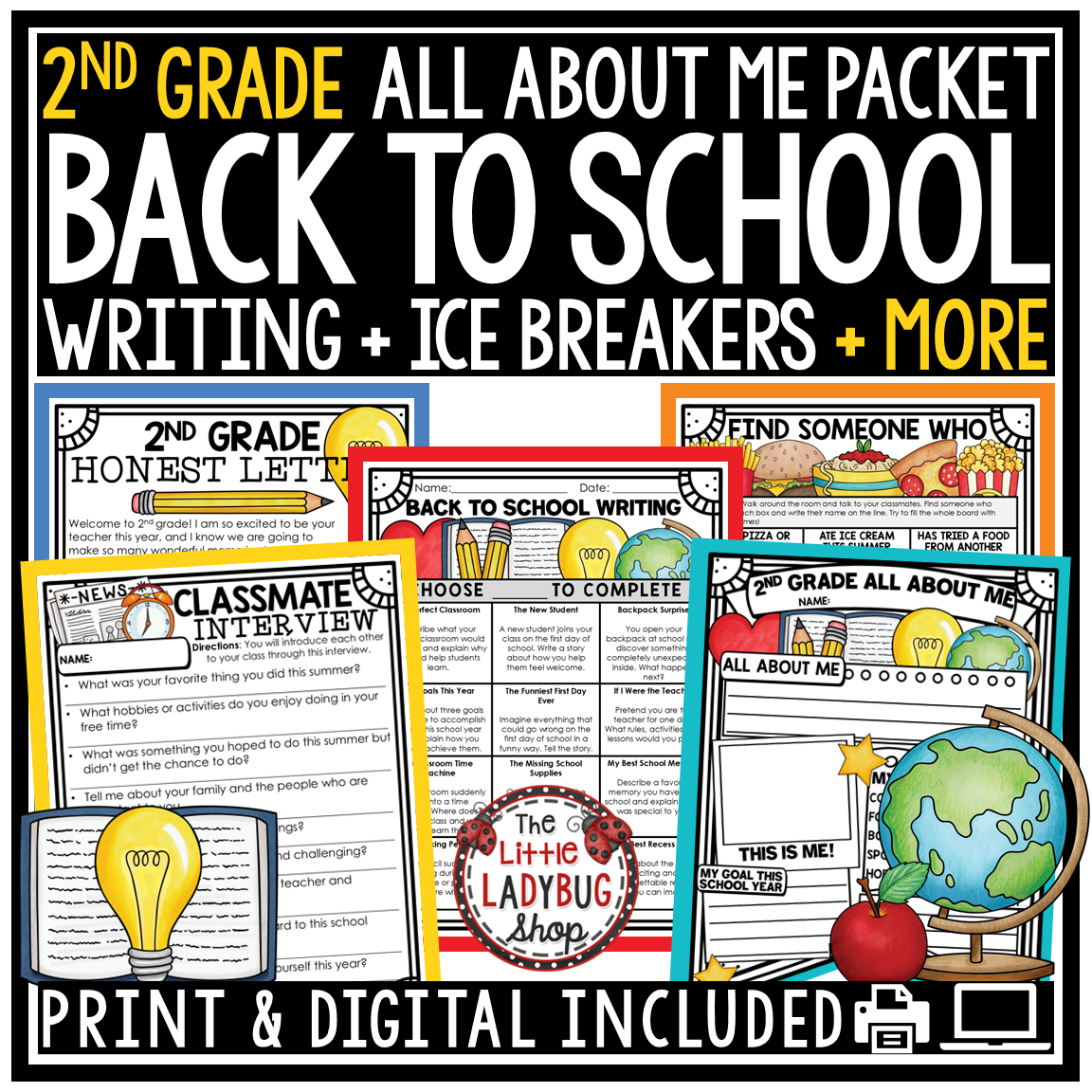 First Day of Back to School Activities 2nd Grade All About Me Poster