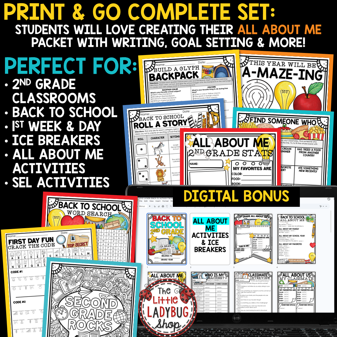 First Day of Back to School Activities 2nd Grade All About Me Poster