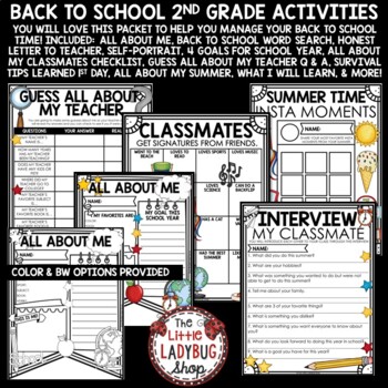 Back to School Activities 2nd Grade All About Me First Day Beginning of the Year-3