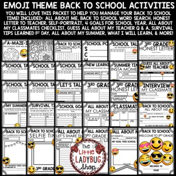 Back to School Activities 3rd Grade All About Me First Day Beginning of the Year-2