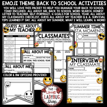 Back to School Activities 3rd Grade All About Me First Day Beginning of the Year-3