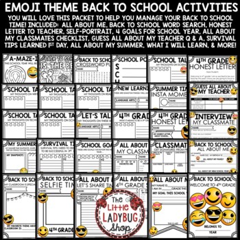 Back to School Activities 4th Grade All About Me First Day Beginning of the Year-2