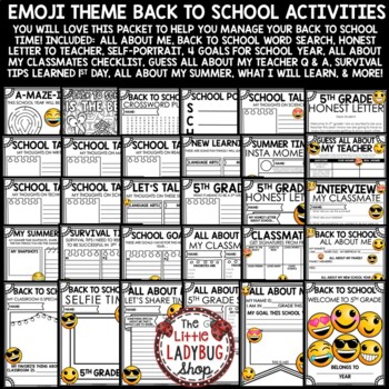 Back to School Activities 5th Grade All About Me First Day Beginning of the Year-2