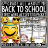 Back to School Activities 6th Grade All About Me First Day Beginning of the Year-1