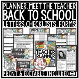 Back to School Letters and Forms Open House Editable Meet the Teacher Planner-1