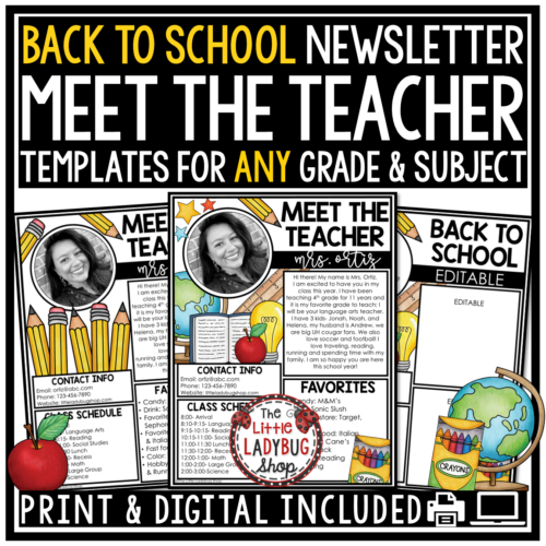 Meet The Teacher Newsletter Template Editable Welcome Back to School Letters