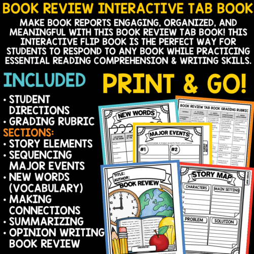 Book Report Review Template Reading Response Story Elements - The ...