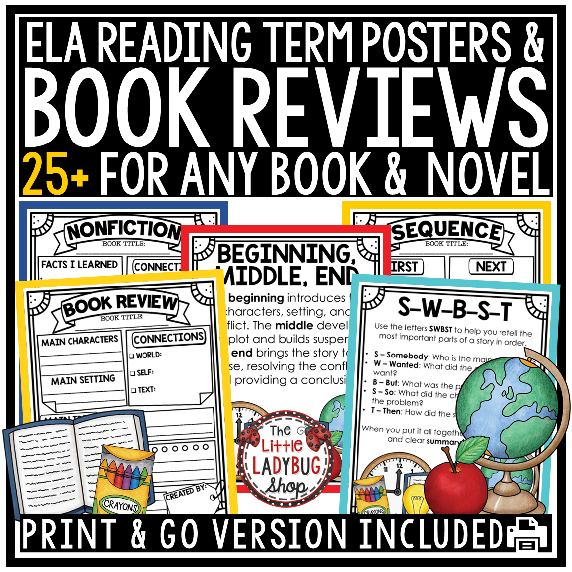 Book Review Report Templates Reading Response Story Elements Graphic Organizers