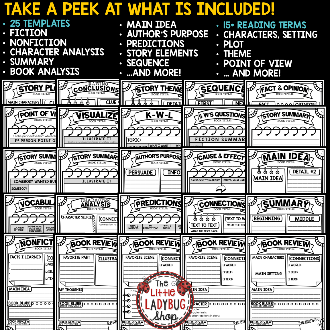 Book Review Report Templates Reading Response Story Elements Graphic Organizers