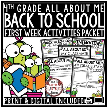 Cactus Classroom Theme Back To School Activities 4th Grade All About Me Poster-1