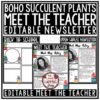 Cactus Theme Welcome Back to School Letters Editable: Meet The Teacher Template