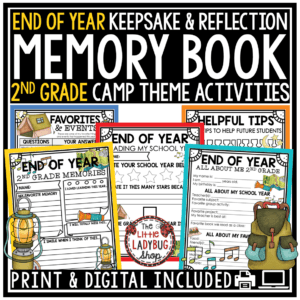 Camp Theme End of Year Memory Book 2nd Grade Last Day Week of School Activities