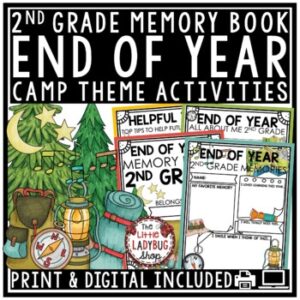 Camping Theme 2nd Grade Project End of Year Memory Book Writing Activities-1