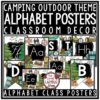 Camping Theme Classroom Decor Print & Cursive Alphabet Posters Bulletin Board