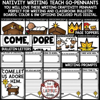 Nativity Writing Prompts Bulletin Board
