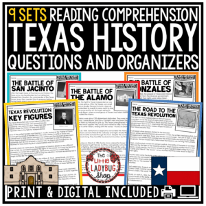 Texas History Revolution Reading Passages Texas Independence