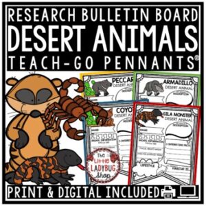 Desert Animal Species Research Report Activities Template Science Bulletin  Board - The Little Ladybug Shop
