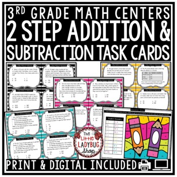 3rd Grade Math Test Prep Problem Solving Task Cards TEKS 3.2A 3.4A 3.4K-3