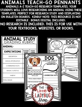 A-Z Animals Worksheets Research Report Project Templates Bulletin Board-3