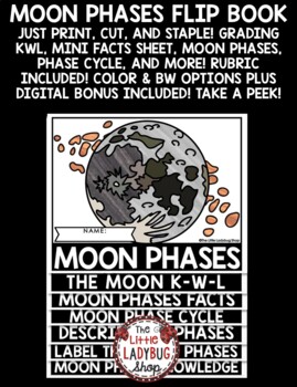 Lunar Cycle Phases of the Moon Activities Reading Science Lesson Book-3