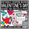 Valentine's Day Student Thank You Notes Card, Coupon Book, Rewards