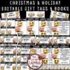 Editable Christmas Gift Tag Student & Holiday Gift Emoji Christmas Coupon Book - Image 2