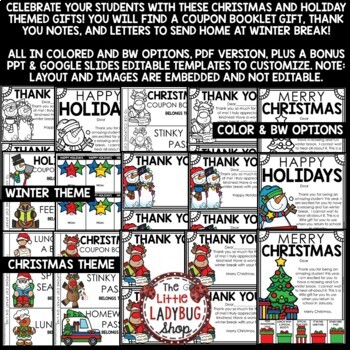 Editable Teacher Holiday Christmas Gift Tags