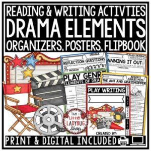 Elements of Drama Reading Genre Writing Graphic Organizers Play Readers Theater-1