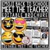 Emoji Meet the Teacher Template Editable: Back to School Night, Open House Form