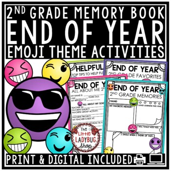Emoji Theme 2nd Grade End of Year Memory Book Writing Activities Keepsake-1