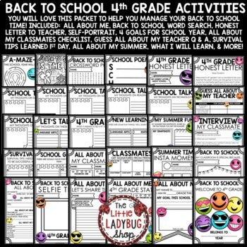 Emoji Theme First Week Back to School Activities 4th Grade All About Me Posters-2