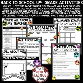 Emoji Theme First Week Back to School Activities 4th Grade All About Me Posters-3