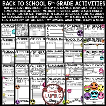 Emoji Theme First Week Back to School Activities 5th Grade All About Me Posters-2