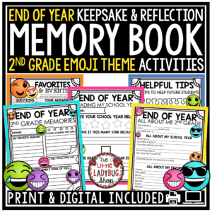 Emoji End of Year Memory Book 2nd Grade Last Week of School Activities