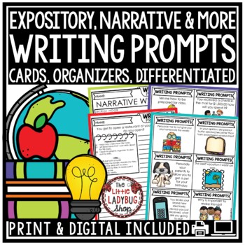 Expository Opinion Narrative Writing Prompts 3rd 4th Grade Graphic Organizers-1