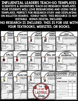 Famous Inventors & Scientist Research Project Bulletin Board Biography Templates-2