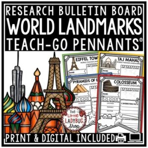 Famous World Landmarks Teach-Go Pennants