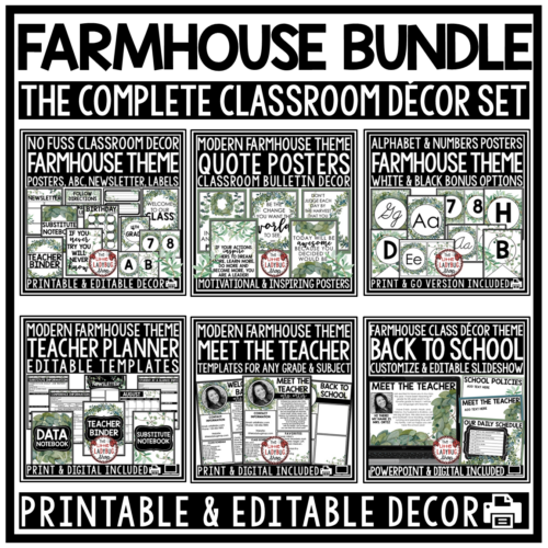 Plants Eucalyptus Nature Farmhouse Classroom Décor Theme Class Decor