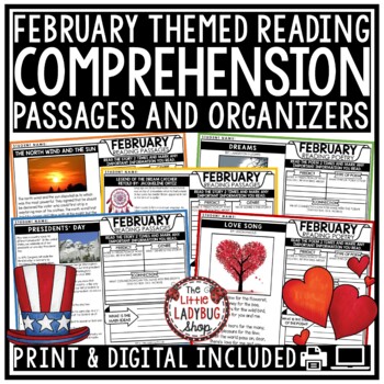 February Reading Comprehension Passages and Question 3rd 4th Grade