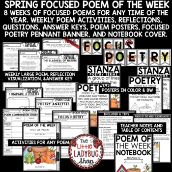 Focused April Spring Poetry Month Reading Comprehension Passages and Questions-3