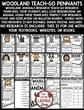 Forest Woodland Animals Activities Research Report Worksheets Animals Bulletin-2